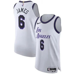 Chulo LeBron James Los Angeles Lakers Nike 2022/23 Authentic Jersey City Edition White  para la gran final