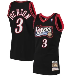 Comodo Genial Allen Iverson Philadelphia 76ers 1997/98 Hardwood Classics Authentic Jersey Black  para la gran final
