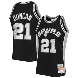 Hermoso Tim Duncan San Antonio Spurs 1998/99 Hardwood Classics NBA 75th Anniversary Diamond Swingman Jersey Black  para la gran final