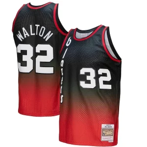 Resistente Bill Walton Portland Trail Blazers 1976/77 Hardwood Classics Fadeaway Swingman Player Jersey Red/Black  para la gran final
