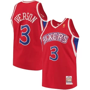 Moderno Increíble Magnífico Allen Iverson Philadelphia 76ers 1996/97 Hardwood Classics Authentic Jersey Red/Black/White  para la gran final