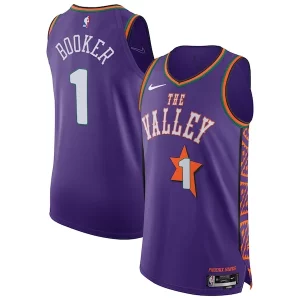 Elegante Devin Booker Phoenix Suns Nike 2024/25 Authentic Player Jersey City Edition Purple  para la gran final
