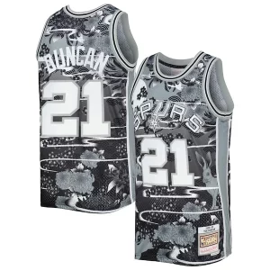 Maravilloso Tim Duncan San Antonio Spurs 1998/99 Hardwood Classics Lunar New Year Swingman Jersey Silver  para la gran final
