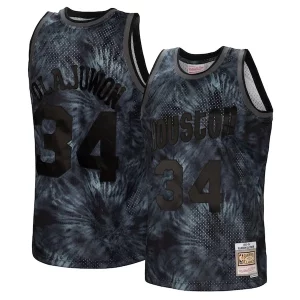 Duradero Clásico Bonito Hakeem Olajuwon Houston Rockets Hardwood Classics 1993/94 Tie Dye Swingman Jersey Black  para la gran final
