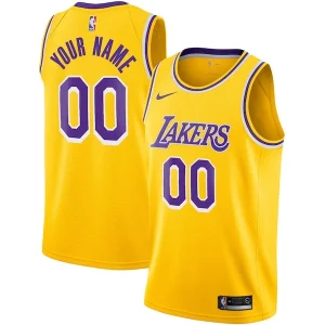 Genial Los Angeles Lakers Nike Custom Swingman Jersey Gold Icon Edition  para la gran final