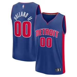 Resistente Cool Fantástico Ron Holland II Detroit Pistons Fast Break Replica Player Jersey Icon Edition Blue  para la gran final