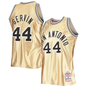 Magnífico Hermoso George Gervin San Antonio Spurs 75th Anniversary 1977/78 Hardwood Classics Swingman Jersey Gold  para la gran final