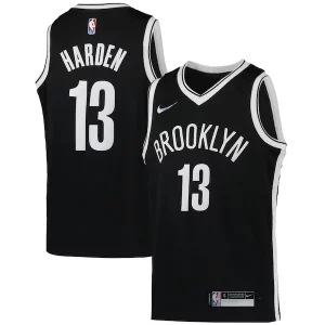 Increíble Fácil de llevar Hermoso James Harden Brooklyn Nets Nike Youth 2021/22 Diamond Swingman Jersey Icon Edition Black  para la gran final