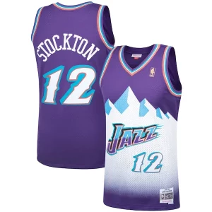 Moderno John Stockton Utah Jazz Hardwood Classics Swingman Jersey Purple  para la gran final