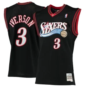 Genial Exquisito Allen Iverson Philadelphia 76ers 2000/01 Hardwood Classics Swingman Jersey Black  para la gran final