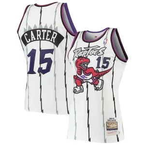Duradero Original Elegante Vince Carter Toronto Raptors 1998/99 Hardwood Classics Authentic Jersey White  para la gran final
