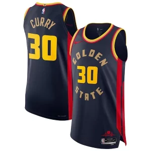 Delicioso Stephen Curry Golden State Warriors Nike 2024/25 Authentic Player Jersey City Edition Navy  para la gran final