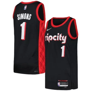 Delicioso Anfernee Simons Portland Trail Blazers Nike Swingman Player Jersey City Edition Black/Red  para la gran final