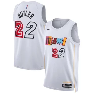 Fantástico Jimmy Butler Miami Heat Nike Unisex 2022/23 Swingman Jersey City Edition White  para la gran final