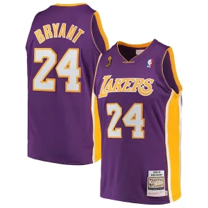 Increíble Clásico Kobe Bryant Los Angeles Lakers 2008/09 Hardwood Classics Authentic Jersey Purple  para la gran final