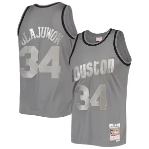 Duradero Atractivo Cool Hakeem Olajuwon Houston Rockets Hardwood Classics Retired Player 1993/94 Metal Works Swingman Jersey Charcoal  para la gran final