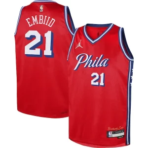 Sofisticado Moderno Joel Embiid Philadelphia 76ers Jordan Brand Youth Swingman Jersey Statement Edition Red  para la gran final