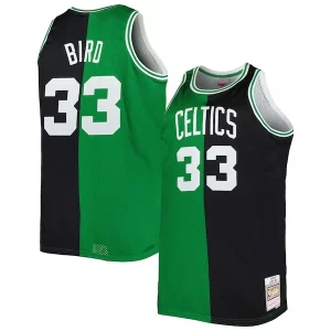 Chulo Larry Bird Boston Celtics Big & Tall Hardwood Classics 1985/86 Split Swingman Jersey Kelly Green/Black  para la gran final