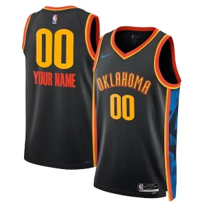 Cool Resistente Maravilloso Oklahoma City Thunder Nike Unisex 2024/25 Custom Swingman Jersey City Edition Black  para la gran final