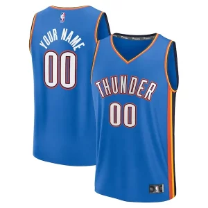 Práctico Oklahoma City Thunder Fast Break Custom Replica Jersey Icon Edition Blue  para la gran final