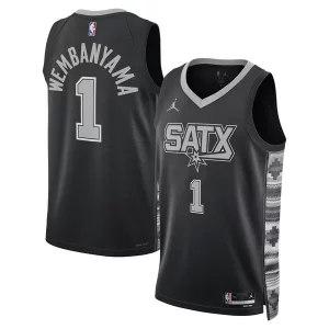 Práctico Comodo Moderno Victor Wembanyama San Antonio Spurs Jordan Brand Unisex Swingman Jersey Statement Edition Black  para la gran final
