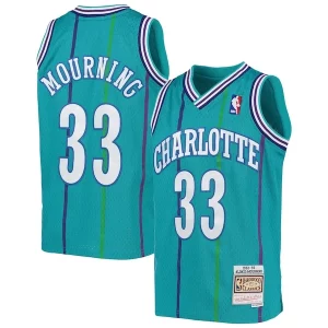 Delicioso Cool Alonzo Mourning Charlotte Hornets Youth 1992/93 Hardwood Classics Swingman Jersey Teal  para la gran final