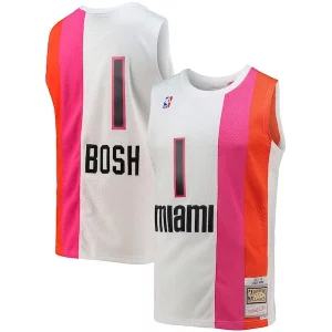 Único Chris Bosh Miami Heat 2001/02 Hardwood Classics Swingman Jersey White  para la gran final