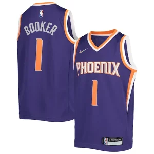 Resistente Devin Booker Phoenix Suns Nike Youth 2021/22 Diamond Swingman Jersey Icon Edition Purple  para la gran final