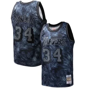 Original Atractivo Shaquille O'Neal Los Angeles Lakers Hardwood Classics 1996/97 Tie Dye Swingman Jersey Black  para la gran final