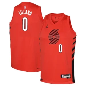 Versátil Damian Lillard Portland Trail Blazers Jordan Brand Youth Swingman Jersey Statement Edition Red  para la gran final