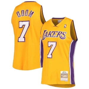 Práctico Moderno Lamar Odom Los Angeles Lakers 2001/02 Hardwood Classics Swingman Jersey Gold  para la gran final