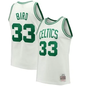 Estupendo Larry Bird Boston Celtics Hardwood Classics 1985/86 Swingman Jersey White/Kelly Green  para la gran final
