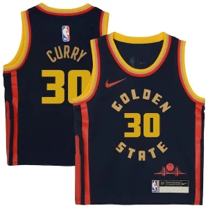 Magnífico Comodo Original Stephen Curry Golden State Warriors Nike Preschool 2024/25 Swingman Player Jersey City Edition Navy  para la gran final