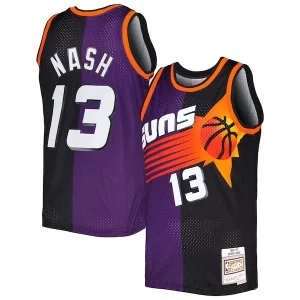Lujoso Elegante Versátil Steve Nash Phoenix Suns Hardwood Classics 1996/97 Split Swingman Jersey Purple/Black  para la gran final