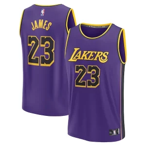 Fantástico Sofisticado LeBron James Los Angeles Lakers 2022/23 Fast Break Replica Jersey Statement Edition Purple  para la gran final