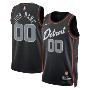 Fantástico Original Detroit Pistons Nike Unisex 2023/24 Custom Swingman Jersey Black City Edition  para la gran final