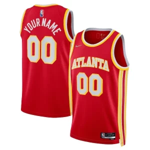 Lujoso Atlanta Hawks Nike 2021/22 Diamond Swingman Custom Jersey Icon Edition Red  para la gran final
