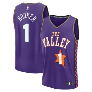 Resistente Devin Booker Phoenix Suns Youth 2024/25 Fast Break Player Jersey City Edition Purple  para la gran final