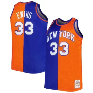 Maravilloso Patrick Ewing New York Knicks Big & Tall Hardwood Classics 1991/92 Split Swingman Jersey Blue/Orange  para la gran final