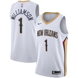 Original Lujoso Magnífico Zion Williamson New Orleans Pelicans Nike 2019/2020 Swingman Jersey Association Edition White/Navy  para la gran final
