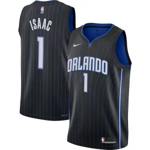 Elegante Moderno Fácil de llevar Jonathan Isaac Orlando Magic Nike Youth Swingman Jersey Icon Edition Black  para la gran final