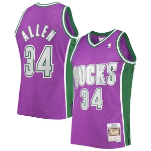 Exquisito Ray Allen Milwaukee Bucks 2001/02 Hardwood Classics Swingman Jersey Purple  para la gran final