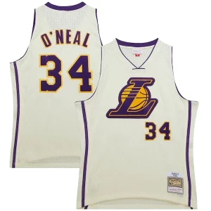 Comodo Genial Exquisito Shaquille O'Neal Los Angeles Lakers Chainstitch Swingman Jersey Cream  para la gran final
