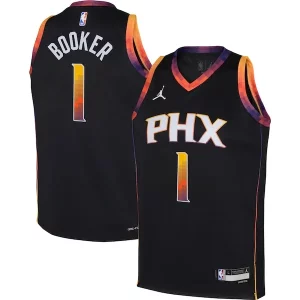 Fácil de llevar Práctico Chulo Devin Booker Phoenix Suns Jordan Brand Youth Swingman Jersey Statement Edition Black  para la gran final