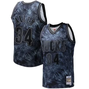 Fantástico Ray Allen Milwaukee Bucks Hardwood Classics 1996/97 Tie Dye Swingman Jersey Black  para la gran final