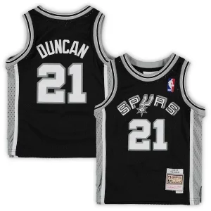 Bonito Original Elegante Tim Duncan San Antonio Spurs Preschool 1998/99 Hardwood Classics Throwback Team Jersey Black  para la gran final