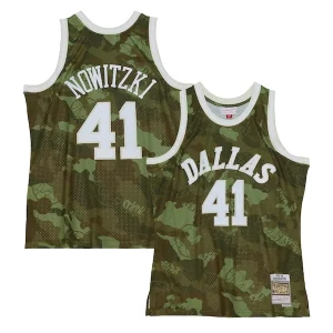 Perfecto Comodo Chulo Dirk Nowitzki Dallas Mavericks Hardwood Classics 1998/99 Ghost Green Swingman Jersey Camo  para la gran final