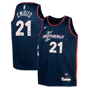 Duradero Joel Embiid Philadelphia 76ers Nike Youth Swingman Replica Jersey City Edition Navy  para la gran final