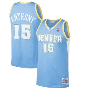 Fantástico Carmelo Anthony Denver Nuggets Hardwood Classics Swingman Jersey Light Blue  para la gran final