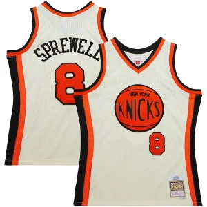 Perfecto Latrell Sprewell New York Knicks Chainstitch Swingman Jersey Cream  para la gran final
